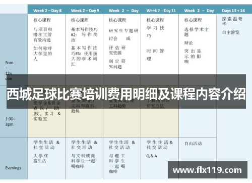 西城足球比赛培训费用明细及课程内容介绍